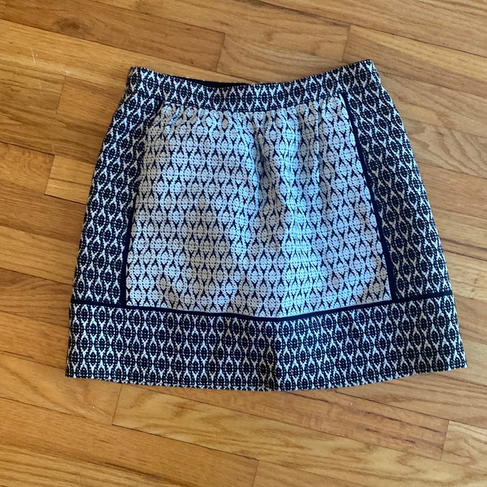 J Crew black and white mini skirt